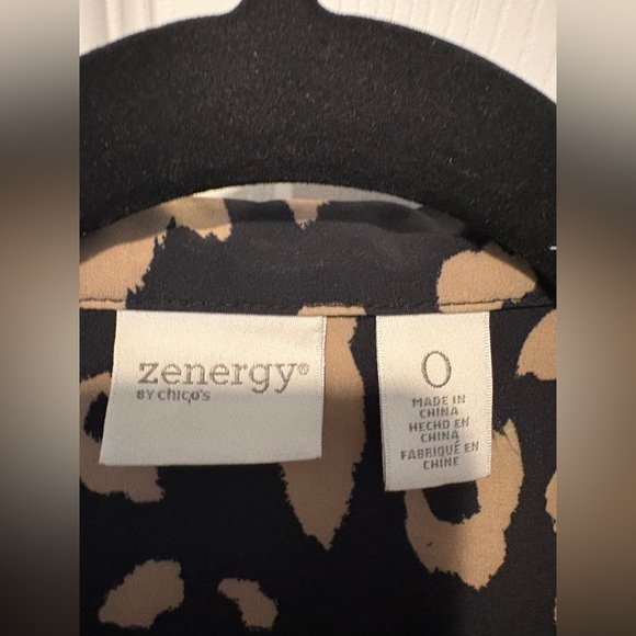 Chico's Black and Tan Animal Print Jacket - Picture 3 of 5